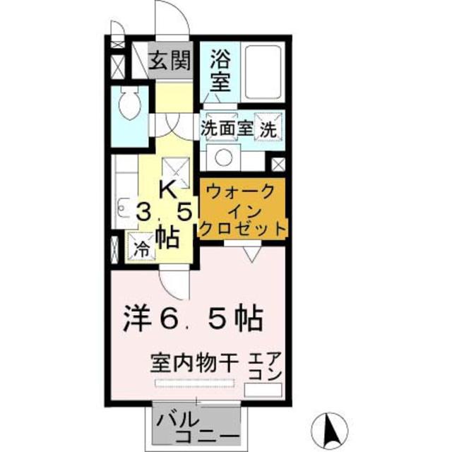 ピノコラ(1K/2階)の間取り写真