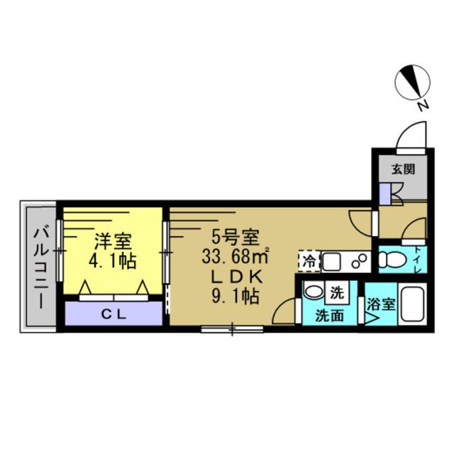 エーエスジェイ南流山(1LDK/3階)の間取り写真