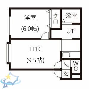 ラヴェルデ(1LDK/3階)の間取り写真