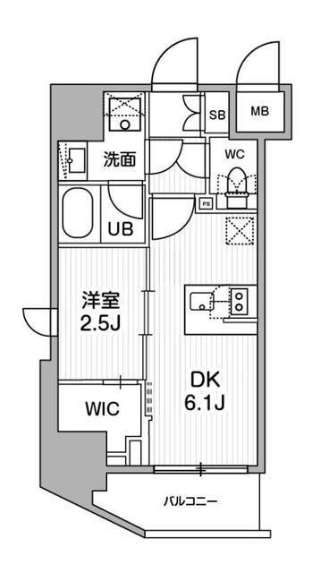 SYFORME木場(1DK/4階)の間取り写真