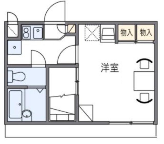 レオパレス潮見台II(1K/2階)の間取り写真