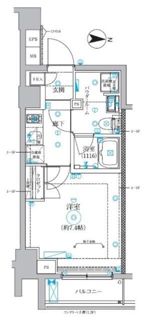 CREAL PREMEIR 大島(1K/2階)の間取り写真