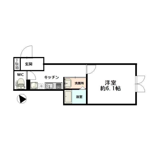 HDC東馬込(1K/1階)の間取り写真