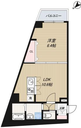 アイディ品川(1LDK/3階)の間取り写真