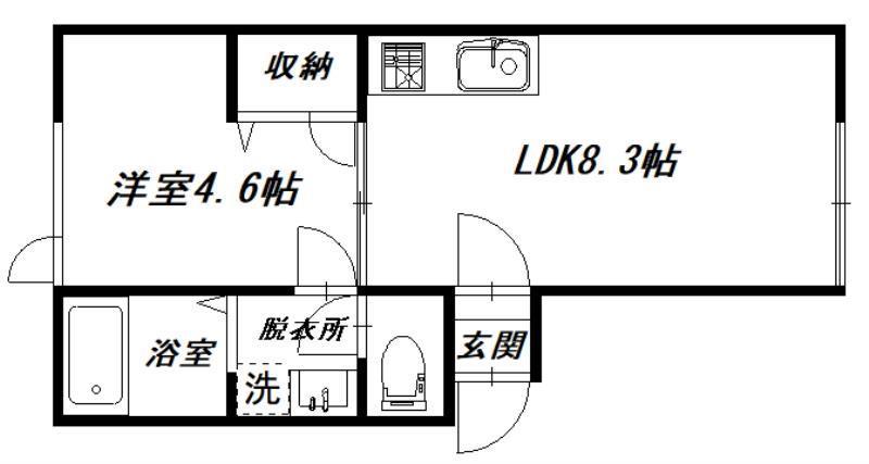 プレステージ(1LDK/1階)の間取り写真