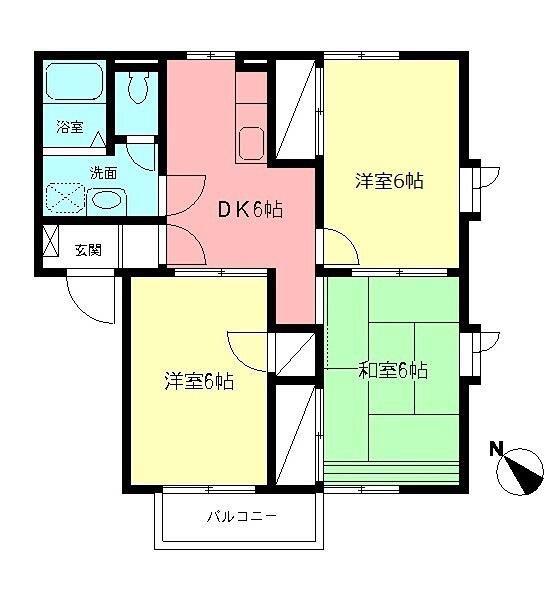 レジデンス翔(3DK/2階)の間取り写真