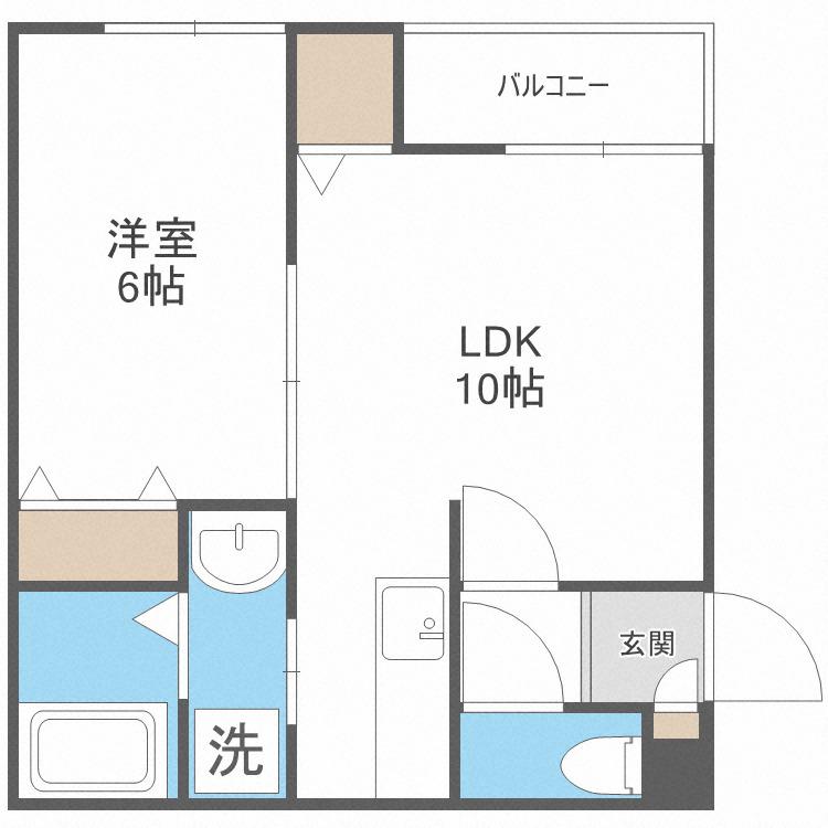 グッドホーム20 A棟(1LDK/3階)の間取り写真