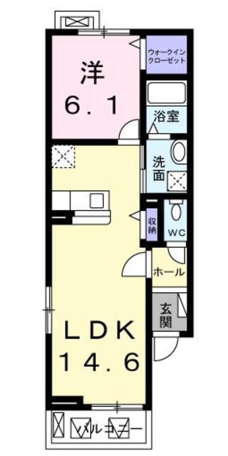 サニーハウス縁(1LDK/2階)の間取り写真