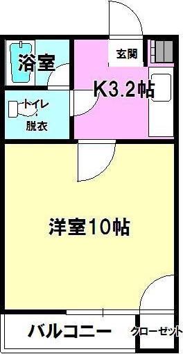 メゾンテシャン(1K/2階)の間取り写真