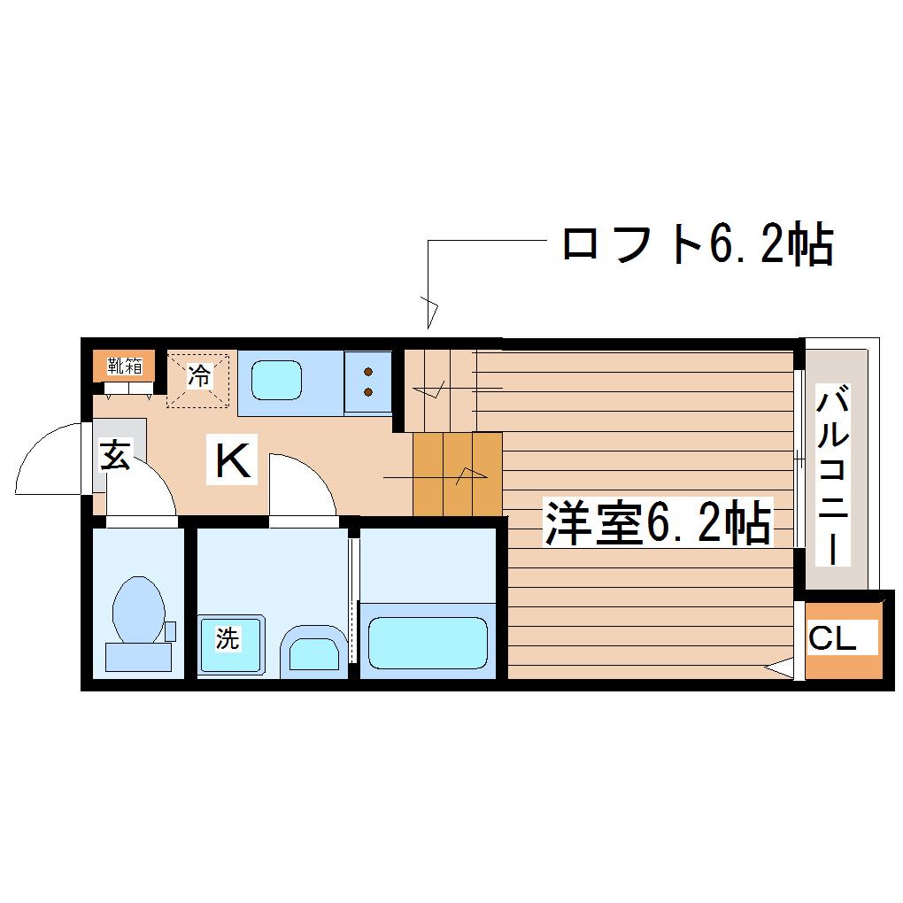 カムリーハイツ(ワンルーム/1階)の間取り写真