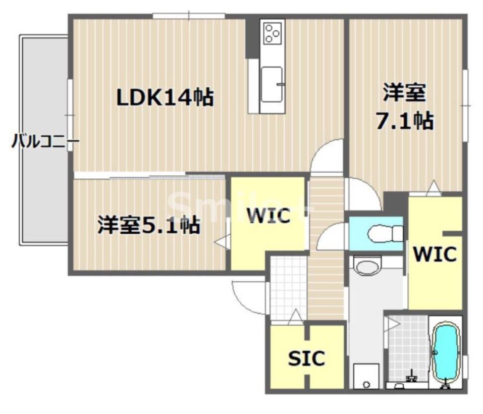 PARAS(2LDK/3階)の間取り写真