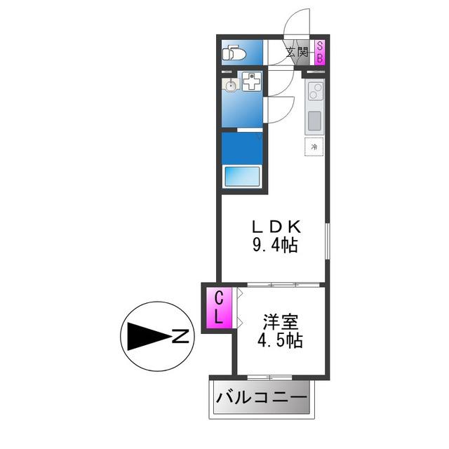 グランルーベル(1LDK/2階)の間取り写真
