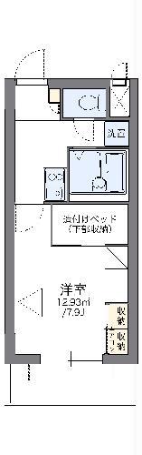 レオパレス光(1K/1階)の間取り写真