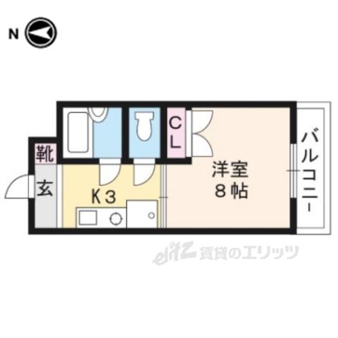 パウワウハウス(1K/2階)の間取り写真