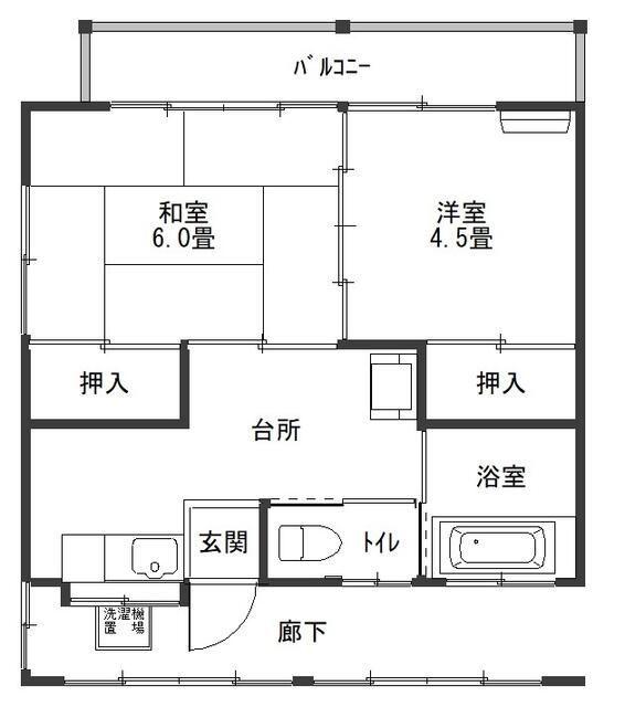 阿相アパート(2DK/2階)の間取り写真