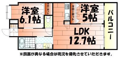 リード大手町(2LDK/13階)の間取り写真