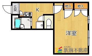 レオパレス堀内(1K/2階)の間取り写真