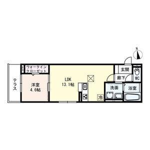 D-ROOM名駅D棟(1LDK/1階)の間取り写真