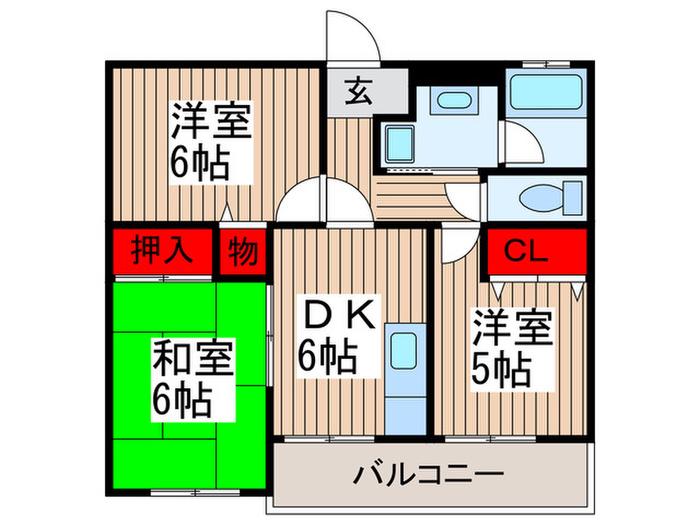須賀第一ハイツ(3DK/1階)の間取り写真
