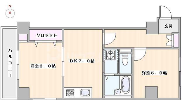 グレイス日暮里(2DK/1階)の間取り写真