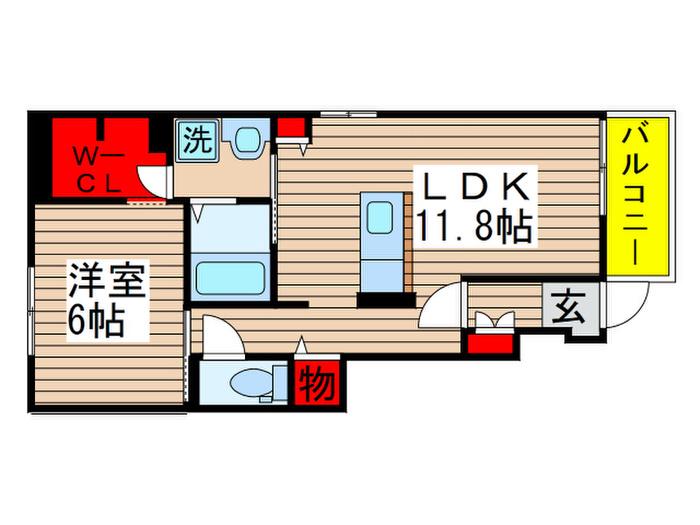 ハレ・マーリエD(1LDK/1階)の間取り写真