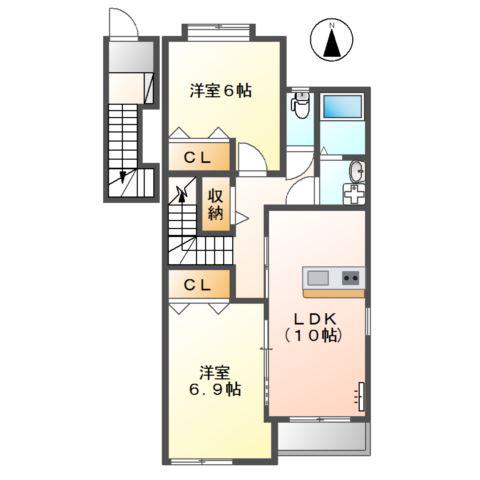 スプレンドーレ(2LDK/2階)の間取り写真