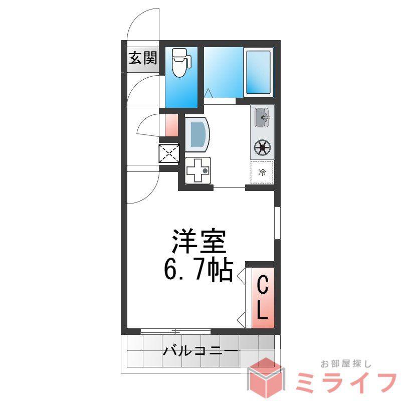 B-RISE新今里(1K/7階)の間取り写真