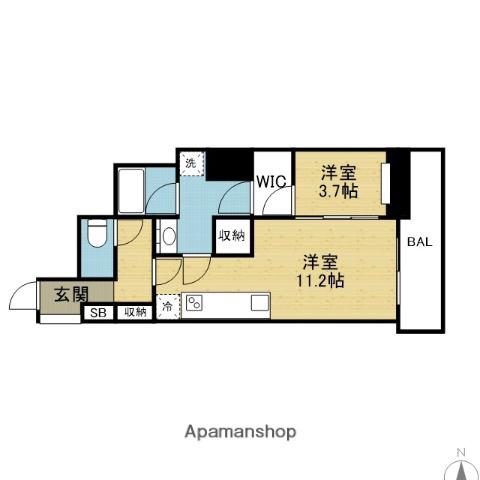 アーバネックス谷町四丁目(1LDK/9階)の間取り写真