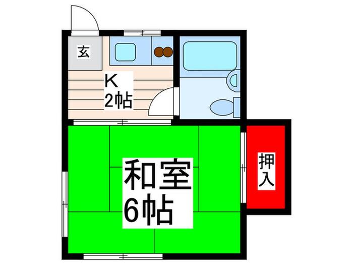 クレール北砂(1K/2階)の間取り写真