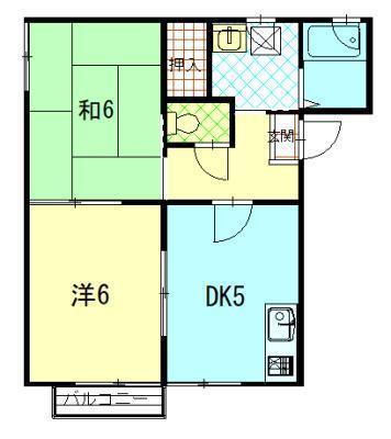 アイユウパレスK4(2DK/1階)の間取り写真