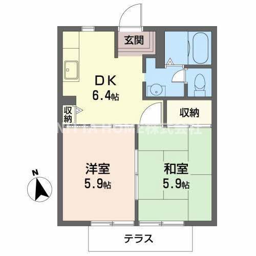 コーポ・エクセレント3(2DK/1階)の間取り写真