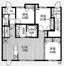 メゾン ドゥ ブリュヌ(3LDK/1階)の間取り写真