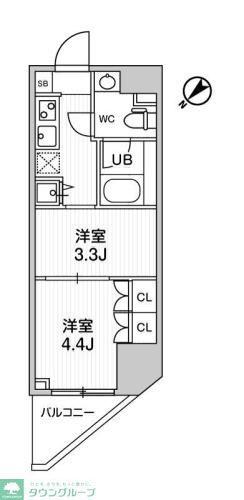 ARKMARK巣鴨STA(2K/11階)の間取り写真