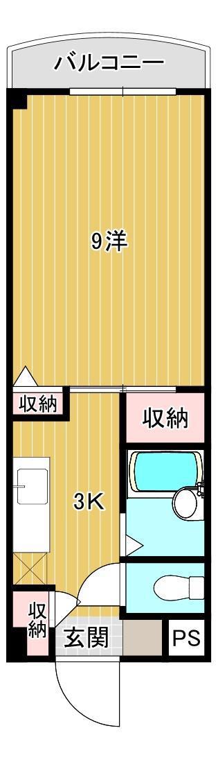 ロイヤルコート清末(1K/2階)の間取り写真
