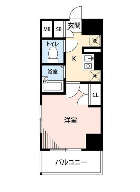マイナビSTAYミライエ高田馬場駅前(1K/8階)の間取り写真