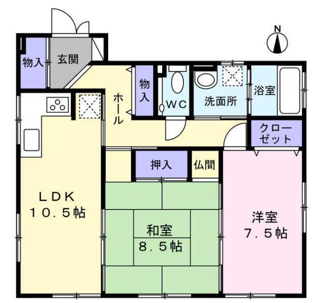 ハイツ・マツムラ(2LDK/1階)の間取り写真