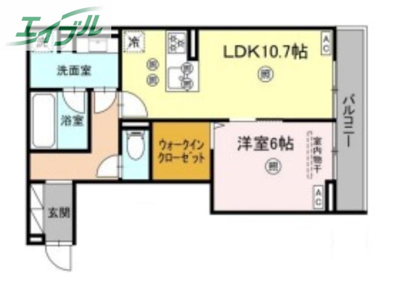 LUVERIA(1LDK/3階)の間取り写真