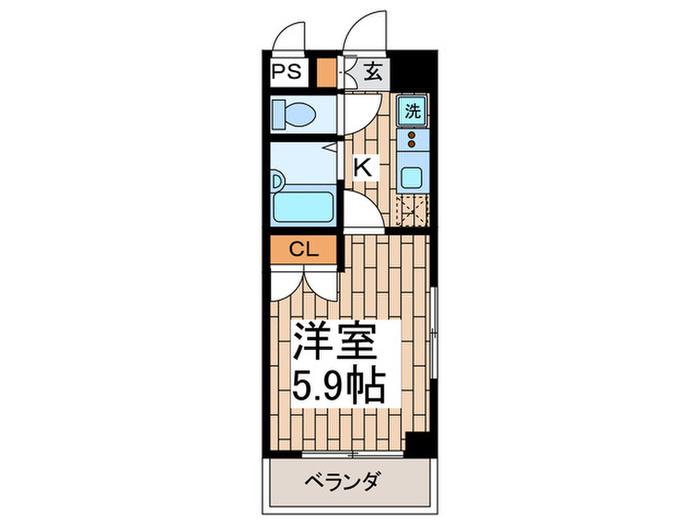 ニューシティアパ-トメンツ久が原(1K/5階)の間取り写真
