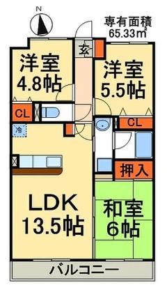 ステージアヴァンセ(3LDK/6階)の間取り写真