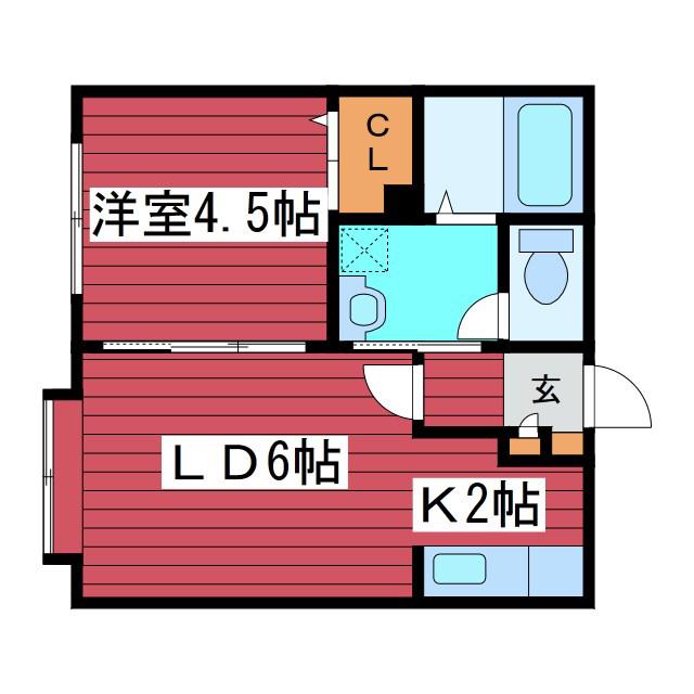コート月寒(1LDK/3階)の間取り写真