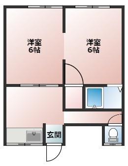 楠井アパート(2K/1階)の間取り写真