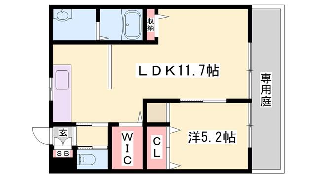 フレグランスH・M(1LDK/1階)の間取り写真