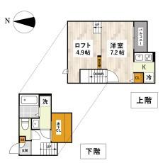 ADC倉敷YUNO(1K/1階)の間取り写真
