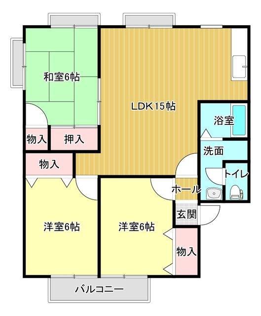 セジュールKOA(3LDK/2階)の間取り写真