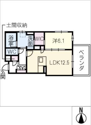エクラージュ吹上(1LDK/2階)の間取り写真