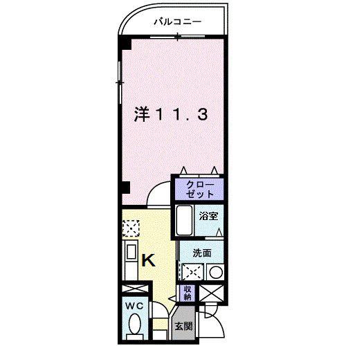 ウィンザー夙川(1K/1階)の間取り写真