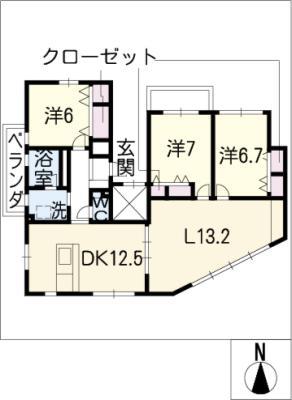 PLEASANT(3LDK/5階)の間取り写真