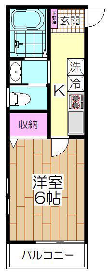 クオーレ五反野(1K/2階)の間取り写真