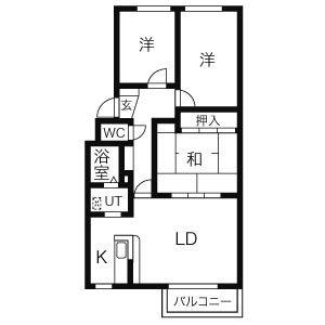 ローヤルハイツ菊水元町(3LDK/1階)の間取り写真