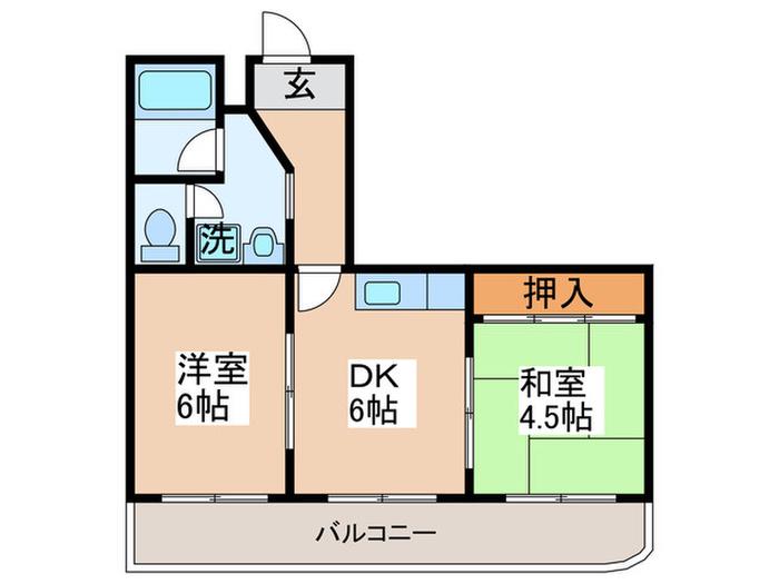 メゾンクレール(2DK/7階)の間取り写真